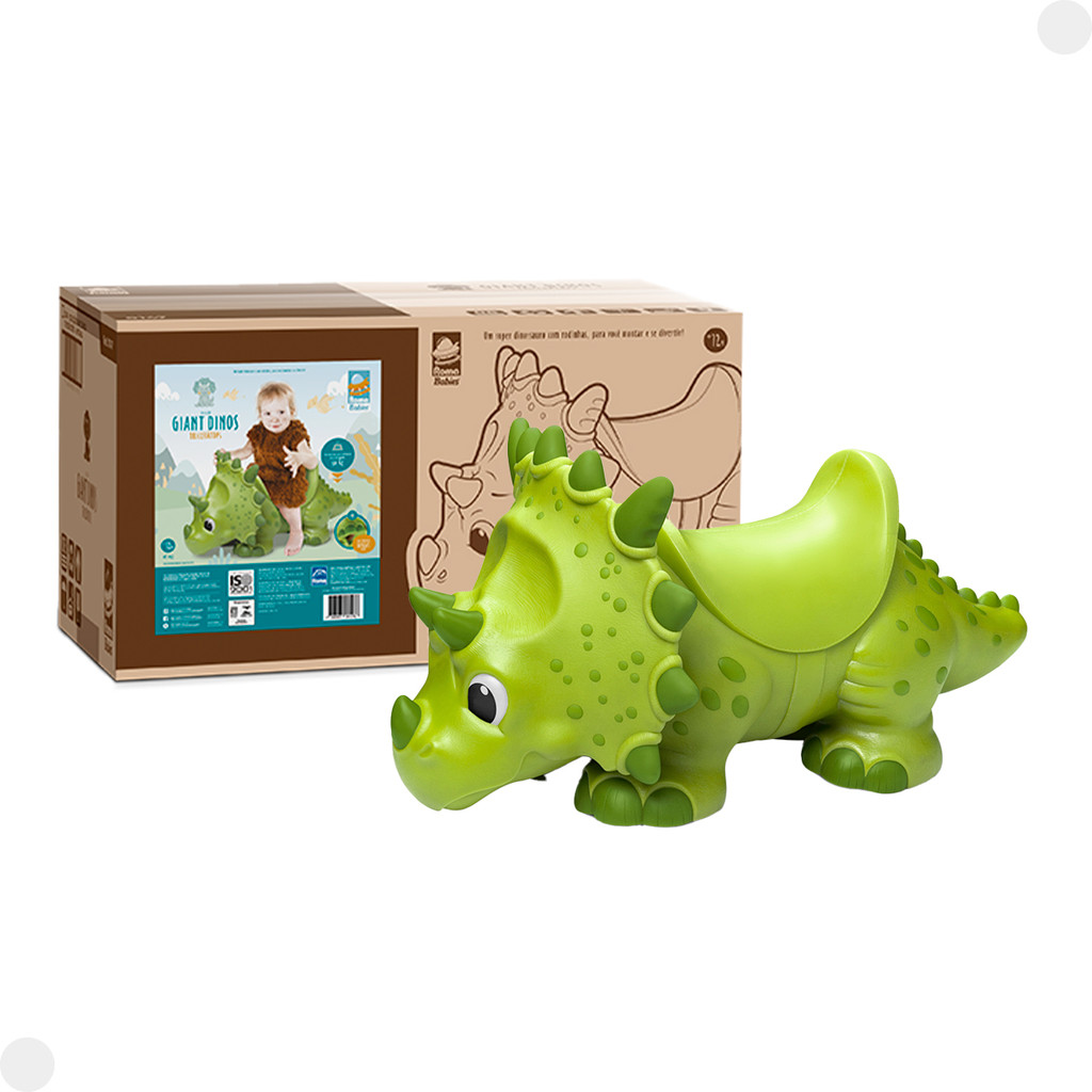 Andador Dinossauro Tricerátops Gigante Giant Dinos 0146 Roma