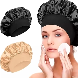Kit 2 Touca de Cetim Anti Frizz Com Faixa Larga Ajustável – Gorro de Dormir Para Cabelo/ Ideal Para Sono/Banho e Cozinha em Oferta na Shopee