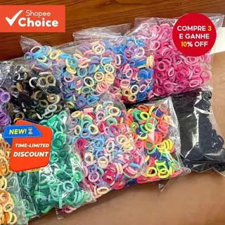 500 Peças Elásticos De Cabelo Sem Danos Para Mulheres E Crianças , Laços Coloridos Estilo Coreano , Acessórios De Rabo D em Oferta na Shopee