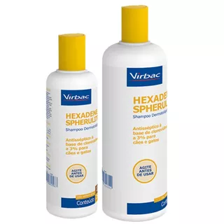 Kit 01 Shampoo Hexadene 500ml + 01 Hexadene 250ml - Virbac em Oferta na Shopee