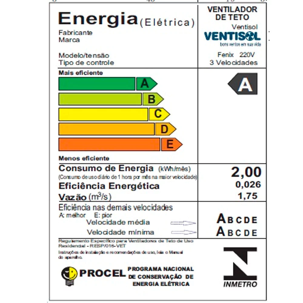 Pá do ventilador FÊNIX com detalhe da fixação rápida