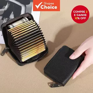 Porta-Cartões PU Com 11 Detenções-Carteira Anti-Desmagnetização Para Crédito/Banco/Cartão De Identificação , Bolsa Moeda em Oferta na Shopee