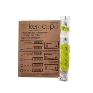 Copo Descartável Branco PS 25x100x180ml Kerocopo em Oferta na Shopee