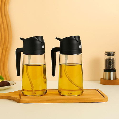 Kit 02 Spray Borrifador Pulverizador Óleo Azeite Vidro Luxo