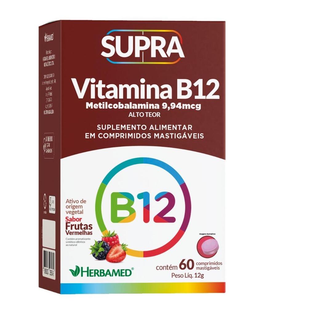 Supra Vitamina B12 Metilcobalamina 9,94mcg 60 Comprimidos Herbamed ...