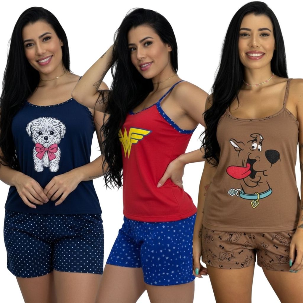 Baby Doll Alcinha Personagem / Baby Doll Feminino / Roupa de Dormir | Shopee Brasil