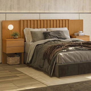 Cabeceira para Cama de Casal e Queen Size Olinda Extensível 300cm de Largura Palumóveis em Oferta na Shopee