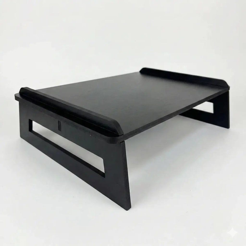 Suporte para Monitor Ergonômico MDF Preto 33cm Base para Monitor ...