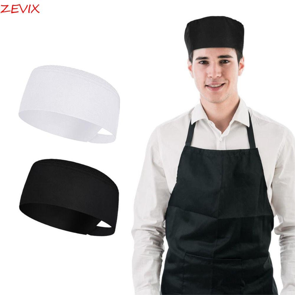 ZEVIX Chef Flat Top Caps , Estilo Japonês Com Malha Superior