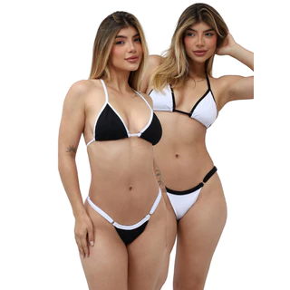 Kit 2 Biquínis Femininos Ajustáveis Cortininha Moda Praia Verão em Oferta na Shopee