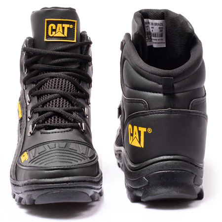 Coturno Bota Caterpillar Masculina Impermeável Couro com Palmilha de Gel