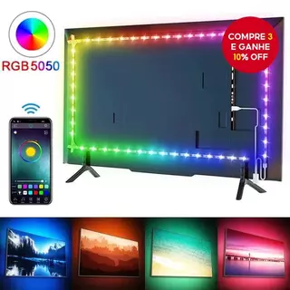 LED USB Luz De Tira Mudança Cor 5050 RGB Flexível Bluetooth Para Crianças Sala Jogos Festa Em Casa TV Backlight Ano Novo em Oferta na Shopee