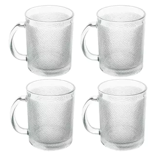 Kit de Canecas de Café de Vidro 280ml Bico de Jaca 4 Peças  - Seu Lar em Oferta na Shopee