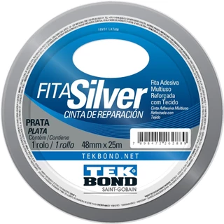Fita adesiva reforçada 48 mm X 25 m prata - SILVER - TekBond em Oferta na Shopee