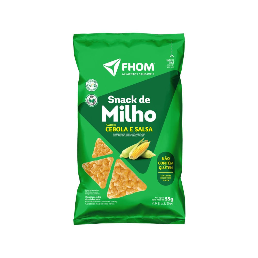 Snack de Milho Fhom Sabor Cebola e Salsa 55g | Shopee Brasil