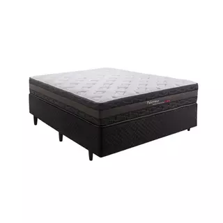 Cama Box Casal com Colchão Herval Palermo, Molas Ensacadas, 67x138x188 cm em Oferta na Shopee
