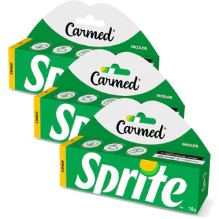Kit 3x Hidratante Labial Carmed Sprite Incolor 10g em Oferta na Shopee
