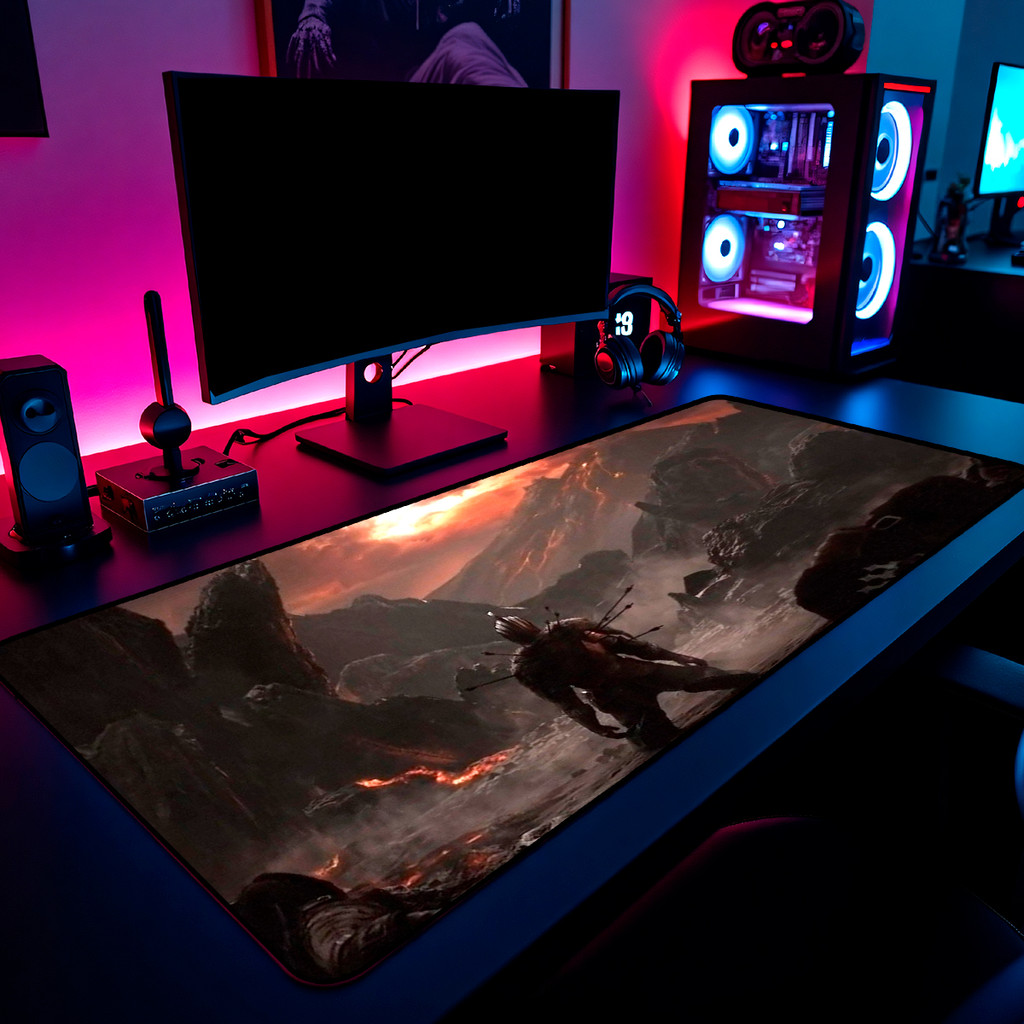 Mouse Pad Gamer Dark Souls Knight Artorias Rpg 65x30cm 80x40cm 90x50cm 120x60cm Borda Costurada