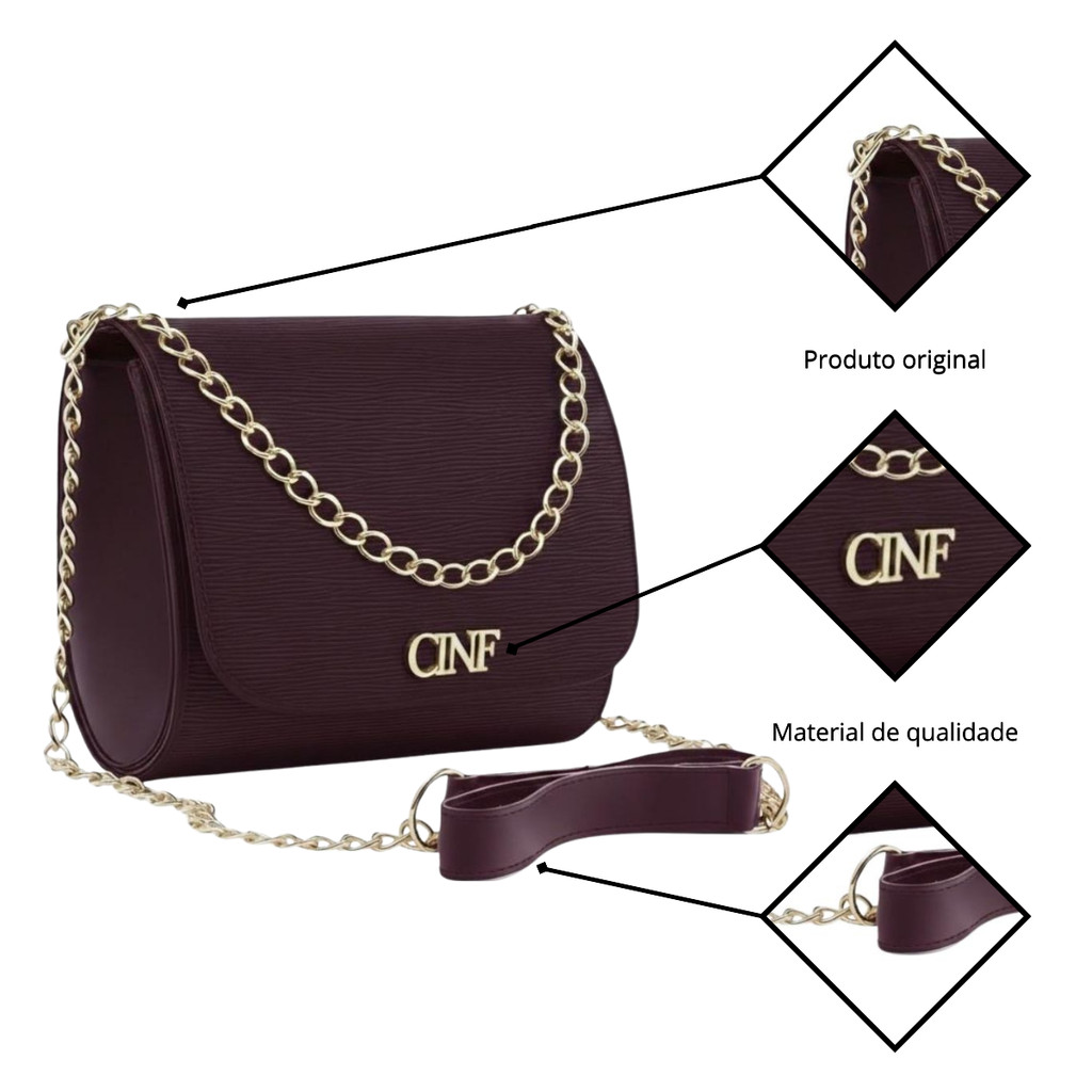 Kit Bolsas Feminina Transversal Média + Tira Colo + Carteira