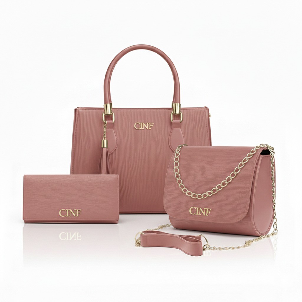 Kit Bolsas Feminina Transversal Média + Tira Colo + Carteira