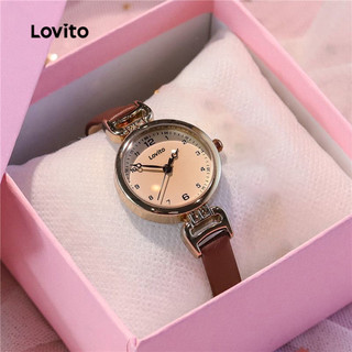 Lovito Relógio De Quartzo Casual Liso Retrô E Elegante, Simples E Versátil Para Todas As Estações Para Mulheres LFA82346