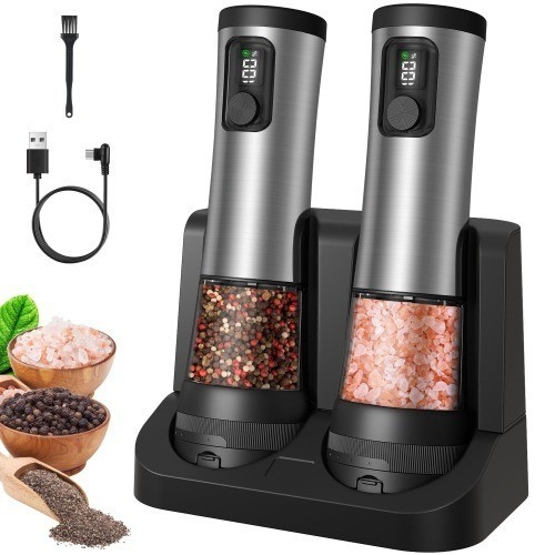 Moedores Elétricos de Sal e Pimenta – 100ml, 2 Velocidades, 