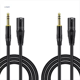 2 Pacote 6.35mm 1/4 Polegada Macho Para XLR Cabo De Microfone Estéreo De Áudio-De Alto-Falante Balanceado , 1 Metro