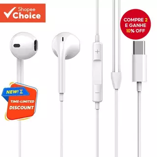 UP18 Tipo-C Fones De Ouvido Com Fio Clássico Meio Intra-Auricular Digital Controle Inferior Compatível Para Telefones em Oferta na Shopee