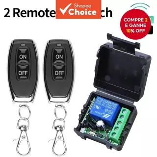 Interruptor Sem Fio De Controle Remoto FR 433Mhz , DC 12V 1CH RF 10A , Receptor De Relé E Transmissor 2CH Para Fechadura em Oferta na Shopee