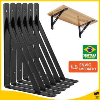 Suportes Mão Francesa Preta 29cm/23cm/19cm Canto Tábua Cantoneira Reforçada - Envio Imediato em Oferta na Shopee
