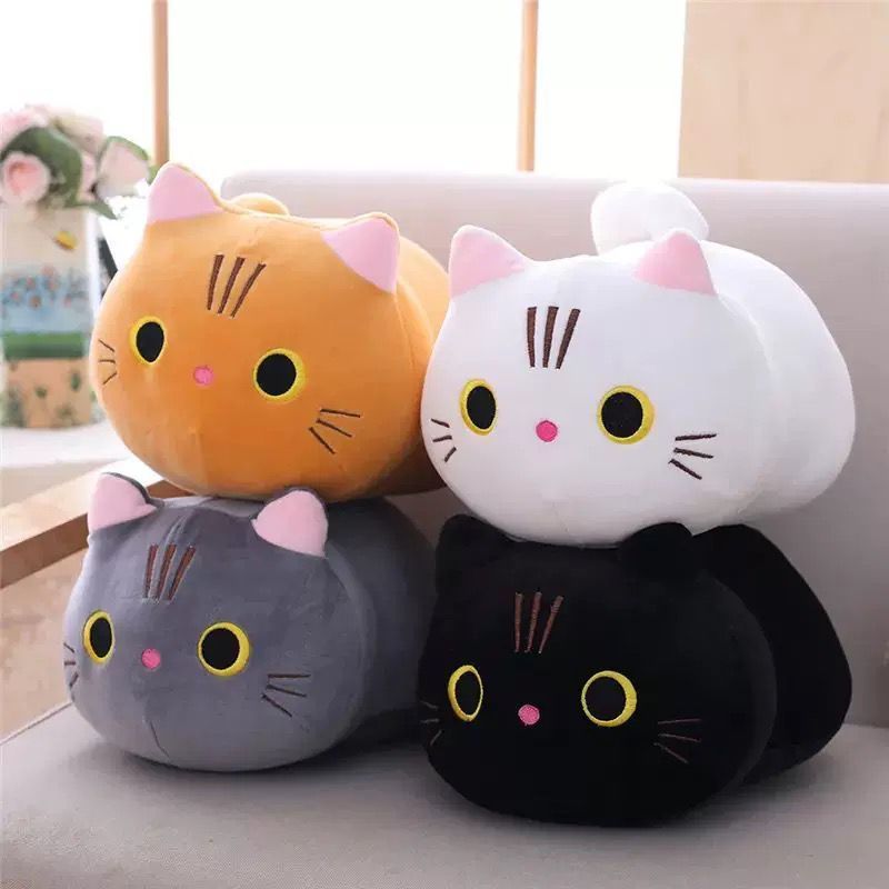 Gatinho de Pelúcia 30cm – Almofada Fofa e Antialérgica | Decoração e Presente Infantil | Shopee Brasil