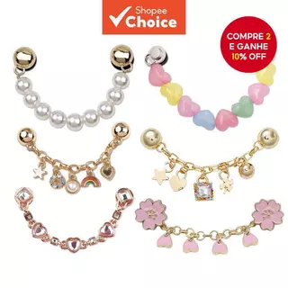 Encantos De Sapato Moda Fivela De Corrente De Metal Acessórios De Flores Fofas Para Mulheres Homens Crianças em Oferta na Shopee