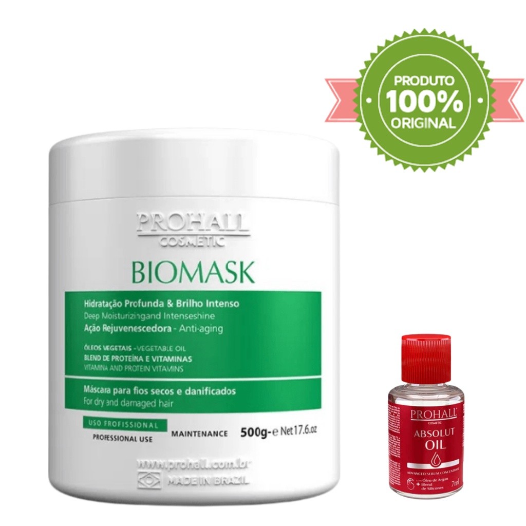Máscara Ultra Hidratante Biomask Professional 500g Prohall | Shopee Brasil