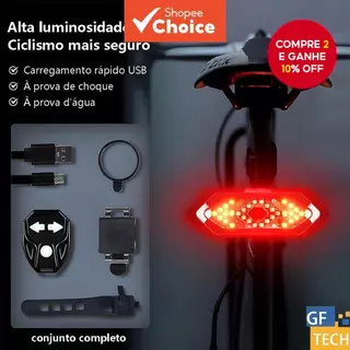 Nova Luz Traseira De Advertência Para Passeios Noturnos De Mountain Bike , Direção Com Controle Remoto De Bicicleta De D em Oferta na Shopee