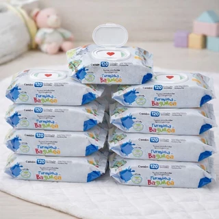 Kit com 10 Pacotes de Toalhas Umedecidas Turminha da Bagunça - 120 folhas 20x13 cm - 98% Água em Oferta na Shopee