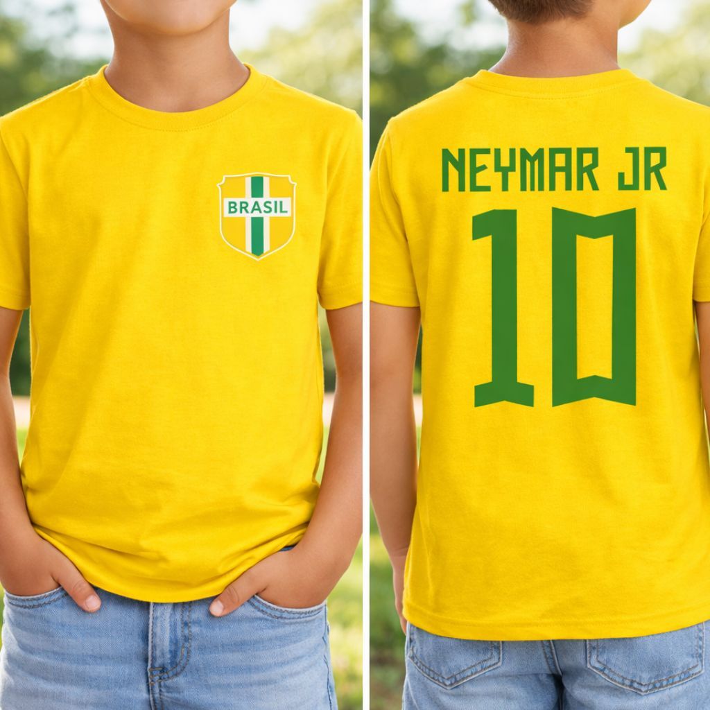 Camisa Brasil 10 Neymar Azul Infantil | Shopee Brasil