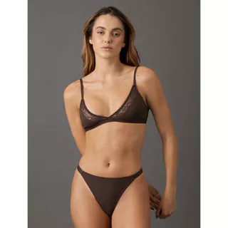 Calcinha Fio Dental String Soft Lace Calvin Klein Underwear - Havana em Oferta na Shopee