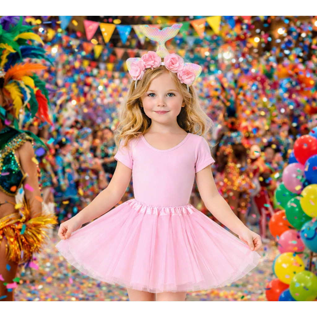 Fantasia Sereia Infantil Carnaval Menina Tiara Saia Tule | Shopee Brasil