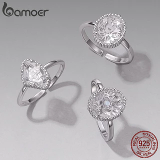 Bamoer 925 Prata Esterlina Anel Aberto Tamanho Ajustável Espumante Estrela Mau Olhado Borboleta Moda Jóias em Oferta na Shopee