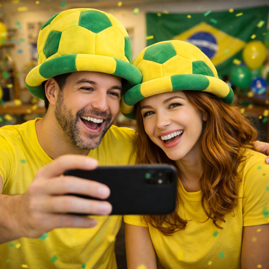 Chapéu Bola Brasil Verde Amarelo Copa do Mundo Veludo Premium Torcida Carnaval Festa em Oferta na Shopee
