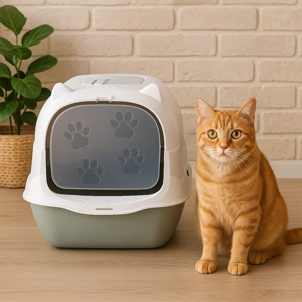 Caixa Areia Fechada Gato Autolimpante Grande Banheiro Pá | Shopee Brasil