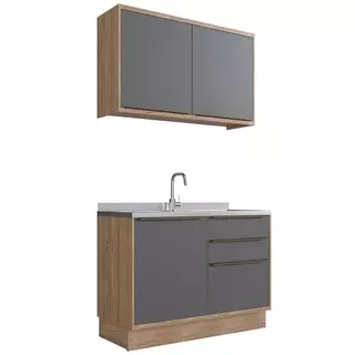 Cozinha Modulada Pequena 100% MDF Herval Ten, 120 cm em Oferta na Shopee