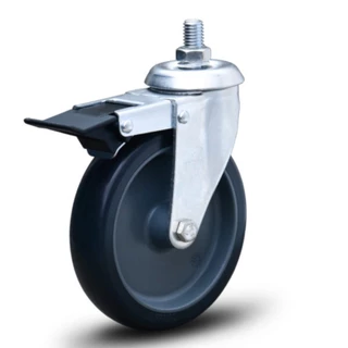 Rodízio giratório com freio 5" PVC espiga - GLEF.512.BP.FP - Colson em Oferta na Shopee