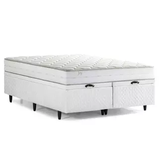 Cama Baú Queen Herval Joy, Espuma Alto Suporte, 74x158x198 cm em Oferta na Shopee