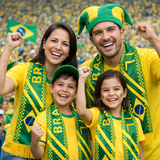 Cachecol Brasil Torcida Seleção Brasileira Verde Amarelo Bandeira Futebol Copa Acessório em Oferta na Shopee