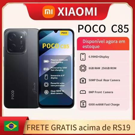 Celular Xiaomi POCO C85 Dual SIM 256GB 8GB Ram 128GB 6GB Ram   Lacrado Nota Fiscal