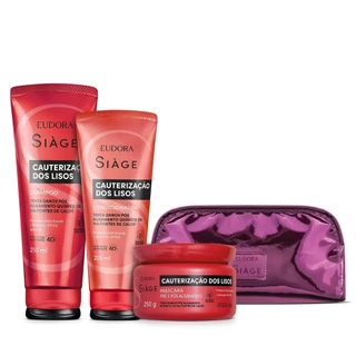 Kit Siàge Cauterização dos Lisos (3 Itens) + Nécessaire em Oferta na Shopee