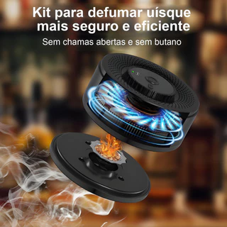 Kit De Defumador De Uísque Elétrico Recarregável De 6 Sabore