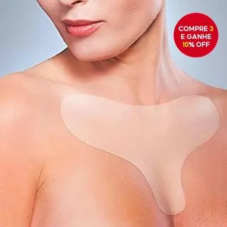 Adesivos de silicone reutilizáveis para o peito, em forma de T, que alisam a pele e previnem o envelhecimento. em Oferta na Shopee