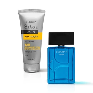 Combo Eudora H Marine Desodorante Colônia 100ml + Gel Capilar Siàge Model Men 150g em Oferta na Shopee